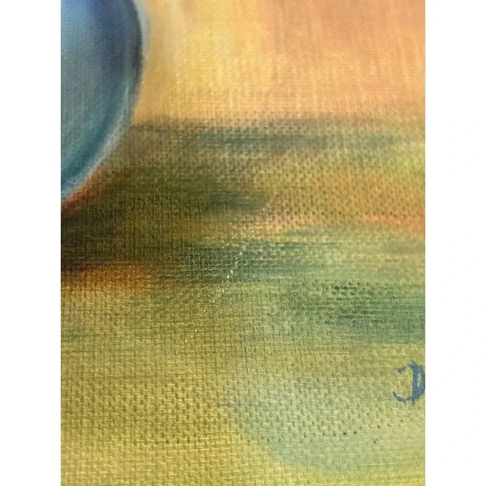 Flowers Yellow Roses Pajnting Oil on Canvas Mid Century Signed Vintage MCM - Picture 6 of 8